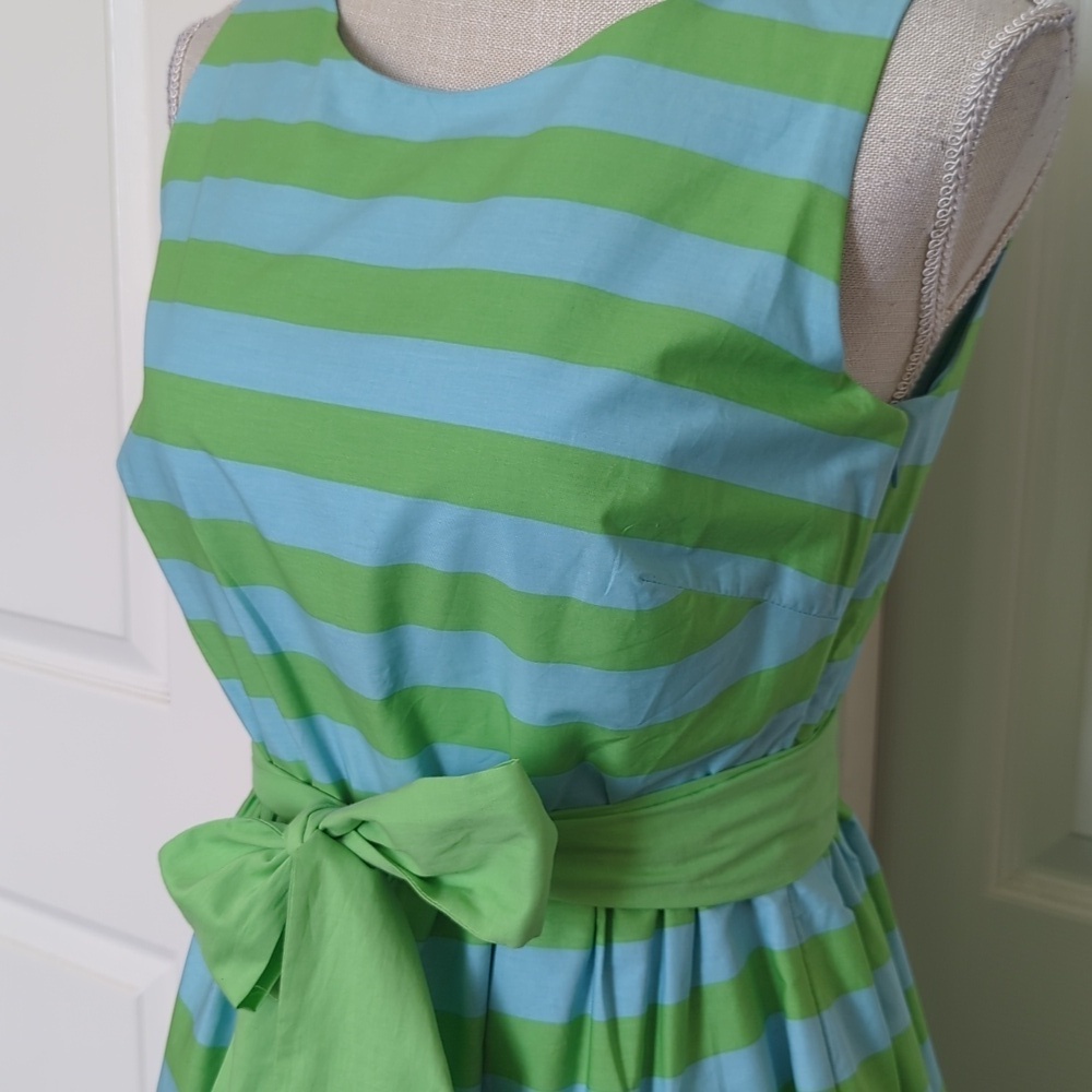 Garnet Hill Aqua and Lime Dress - Picture 3 of 7
